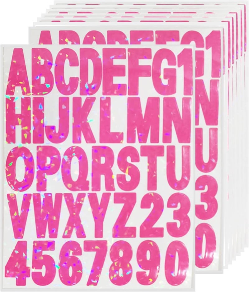 starboling Letter Stickers,2 inch 8 Sheets Rose red Alphabet Sticker,Self Adhesive Vinyl Letter Stickers Mailbox Numbers,for Arts Crafts Outdoor Sign Poster Mailbox Sign Doors Mailboxes Car Truck - Image 1